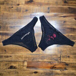 Kiki de Montparnasse Mesh Panties (2 Pairs) “Love is Enough” & “Red Rose” – Med